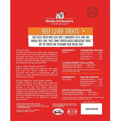 Show full view: Stella & Chewy's Beef Liver Freeze-Dried Raw Dog Treats, 3-oz bag slide 3 of 12