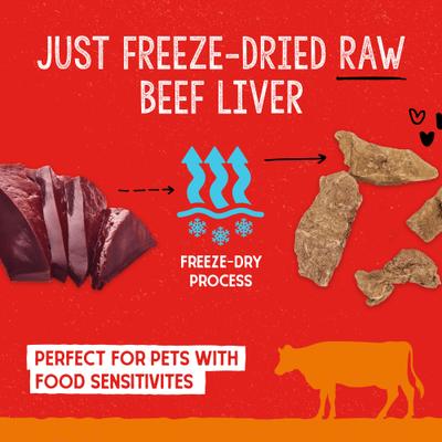 Show full view: Stella & Chewy's Beef Liver Freeze-Dried Raw Dog Treats, 3-oz bag slide 6 of 12