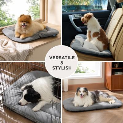 Show full view: Bedsure Ultra Soft Fleece Thin Washable Dog Crate Mat, Light Grey, XX-Large: 47-in L x 29-in W slide 5 of 9