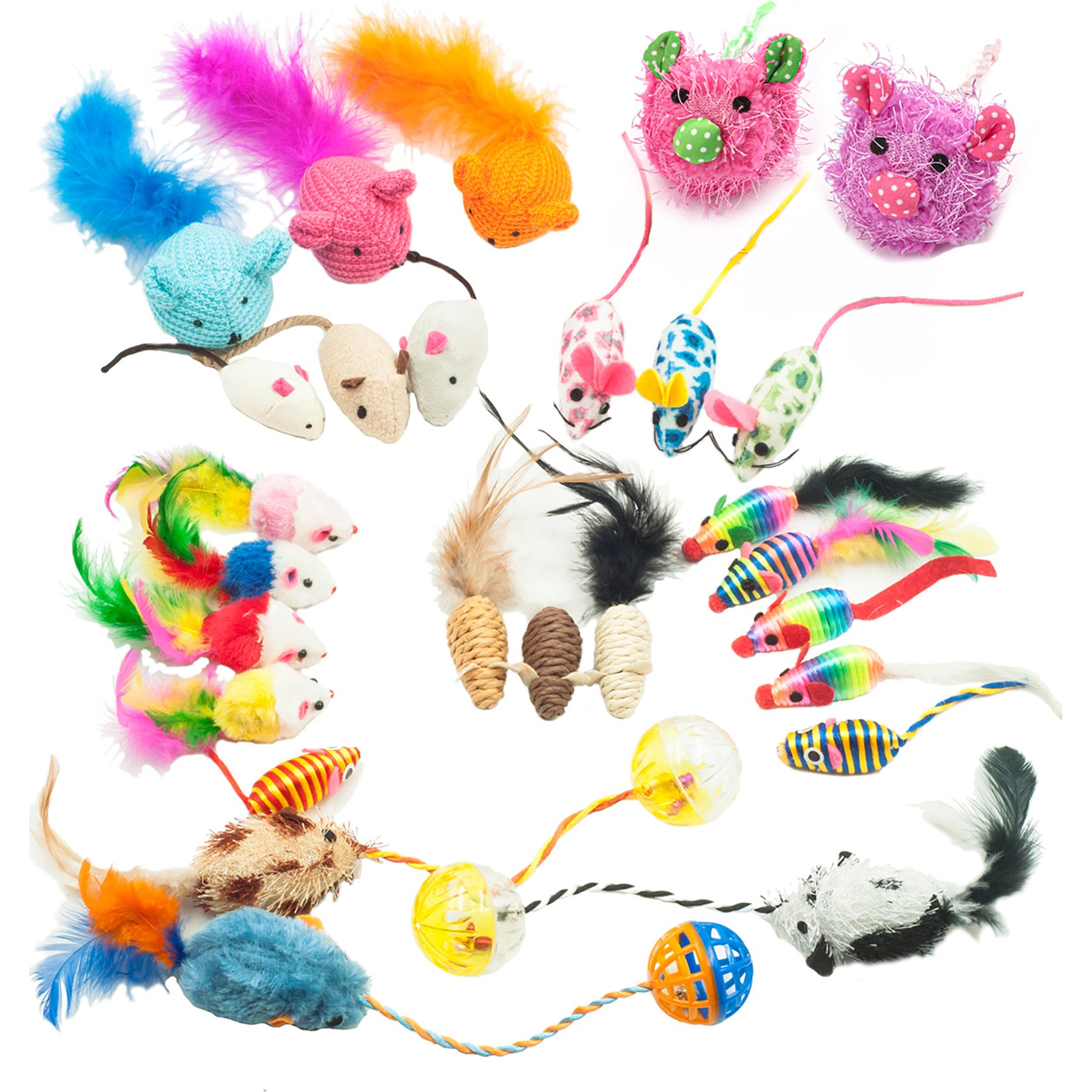 Fashion's Talk Mouse 27 Piece Assorted Mice Toy Cat Toys