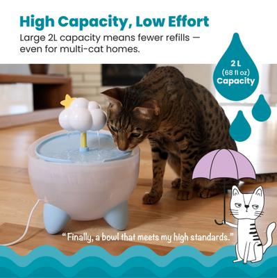 Show full view: Catstages Purrfect Rain Cat Water Fountain, 67-oz slide 5 of 11