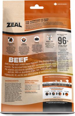Show full view: Zeal Canada Beef Recipe Grain-Free Gently Air-Dried Dog Food, 1-lb bag slide 3 of 12