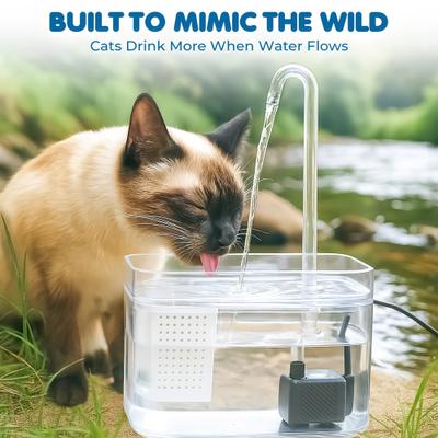 Show full view: SunGrow Automatic Flowing Hydration with Filter Transparent Feeder Bowl Cat Water Fountain, 4.7 x 6 x 5 in slide 7 of 9