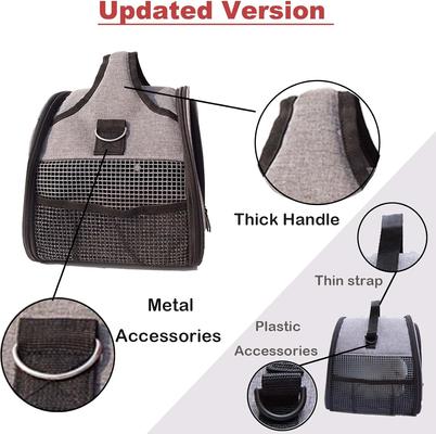 Show full view: jansno Small Pet Carrier with Stable Handle & Waterproof Pad, Grey, Large slide 6 of 6