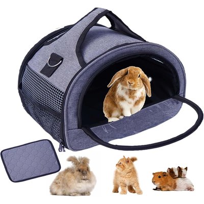 jansno jansno Small Pet Carrier with Stable Handle & Waterproof Pad, Grey, Large