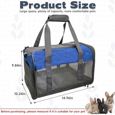 Show full view: jansno Portable Small Pet Carrier Hand Bag, Blue & Gray slide 5 of 7