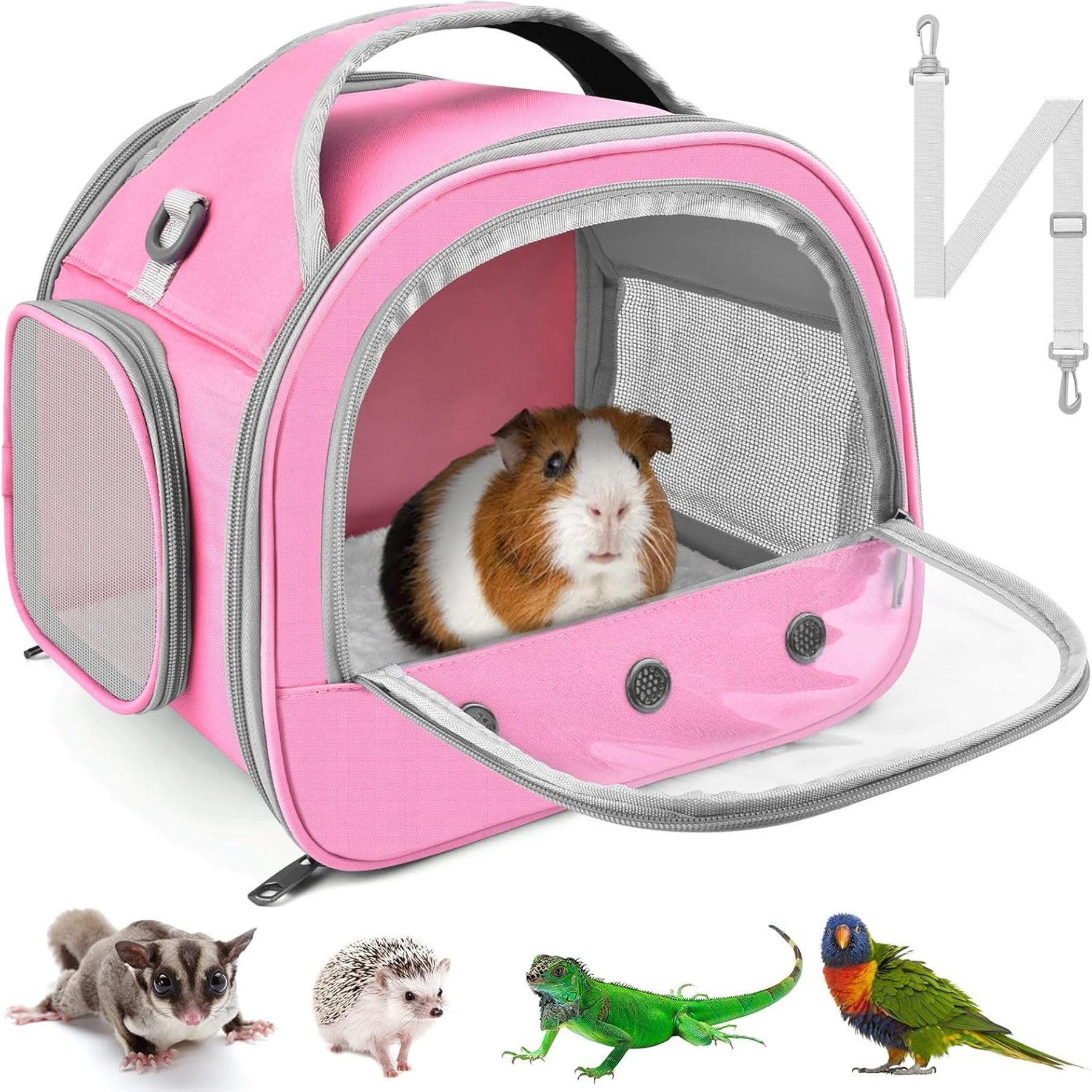 jansno Portable Small Animal Carrier Pouch, Pink