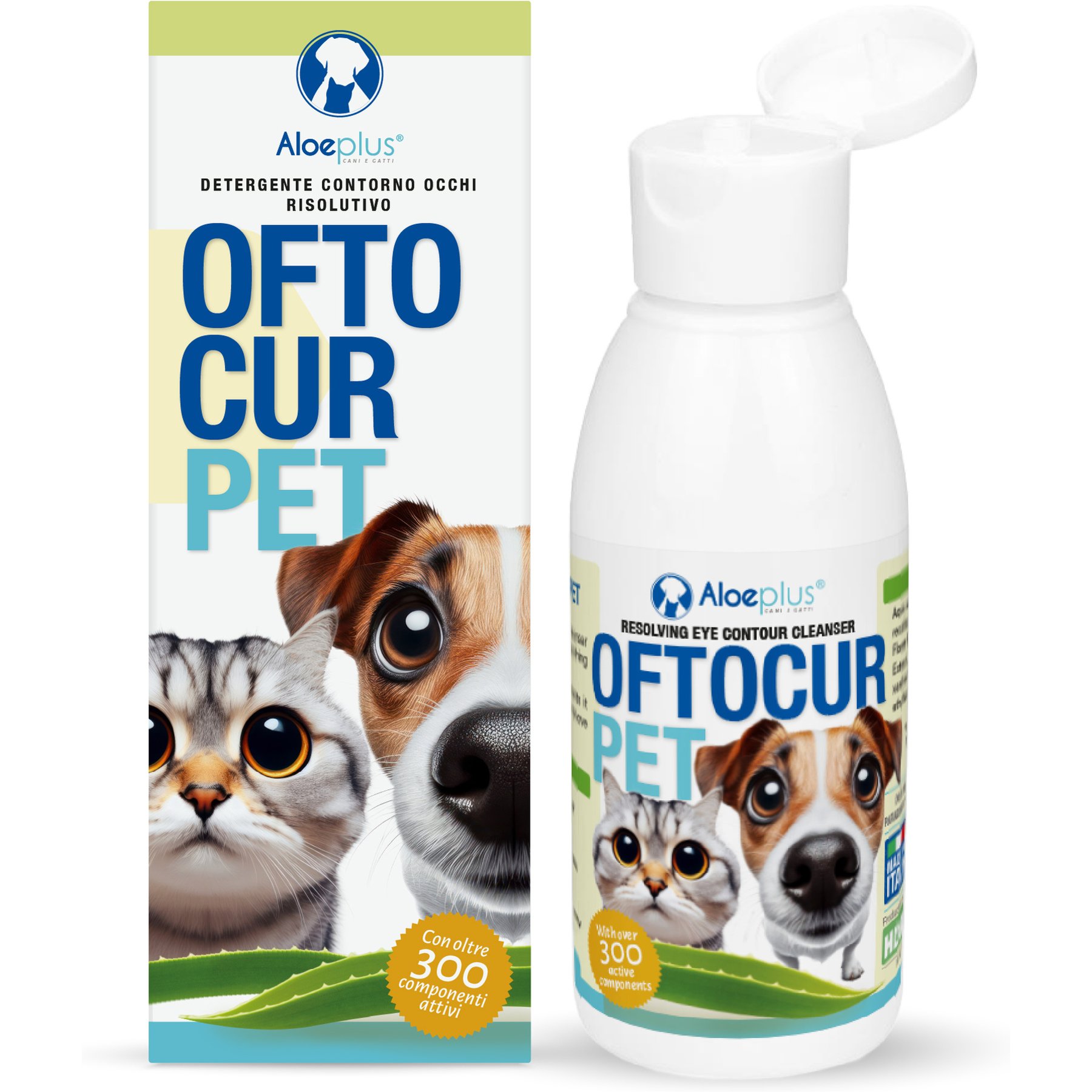 Aloeplus Oftocur Gentle Eye Cleanser for Dogs & Cats, 3.38-fl oz bottle