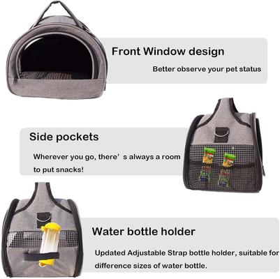 Show full view: jansno Small Pet Carrier with Stable Handle & Waterproof Pad, Grey, Large slide 2 of 6