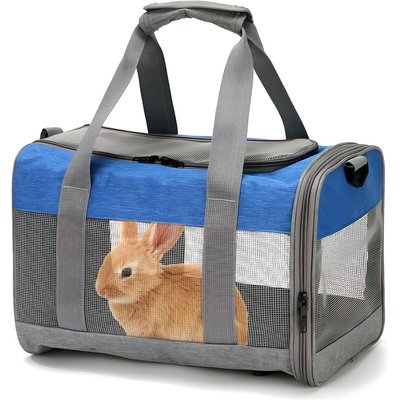 jansno jansno Portable Small Pet Carrier Hand Bag, Blue & Gray