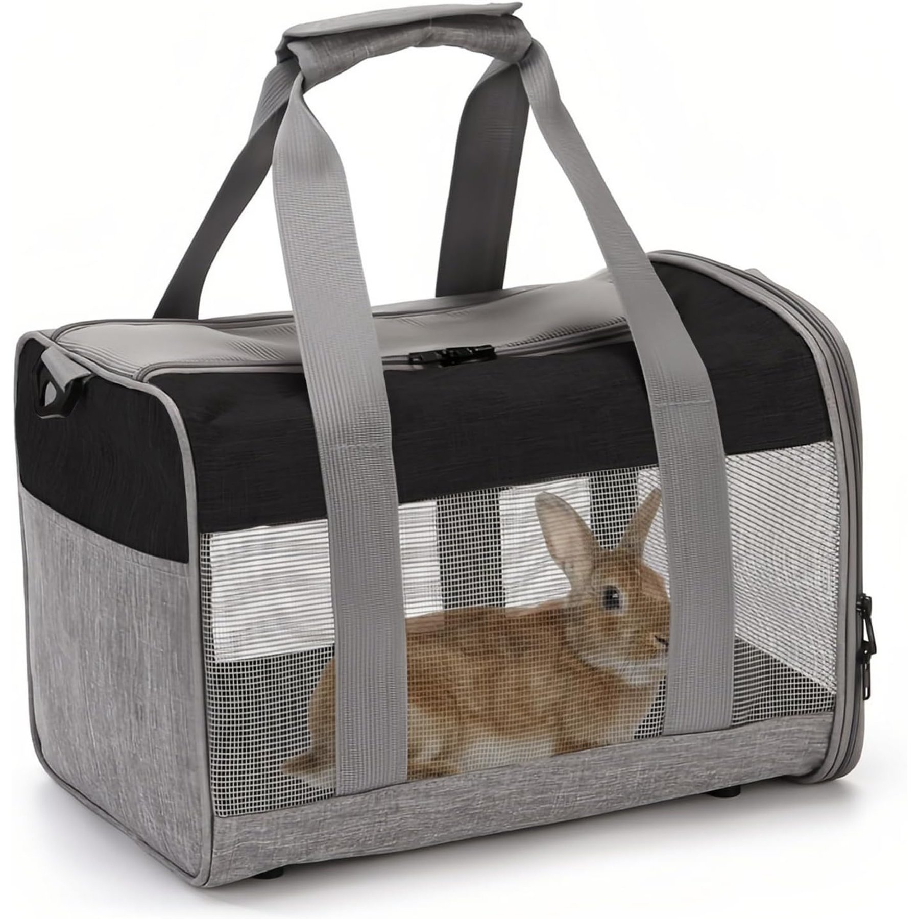 jansno Portable Small Pet Carrier Hand Bag, Black & Gray
