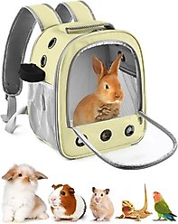 jansno Portable Small Pet Carrier Backpack with Water Bottle Holder, Khaki