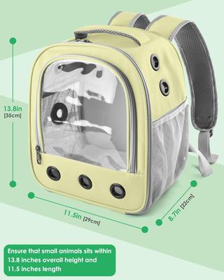 Show full view: jansno Portable Small Pet Carrier Backpack with Water Bottle Holder, Khaki slide 4 of 7