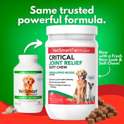 Show full view: VetSmart Formulas Critical Joint Relief Soft Chew for Dogs, 60 count slide 3 of 10