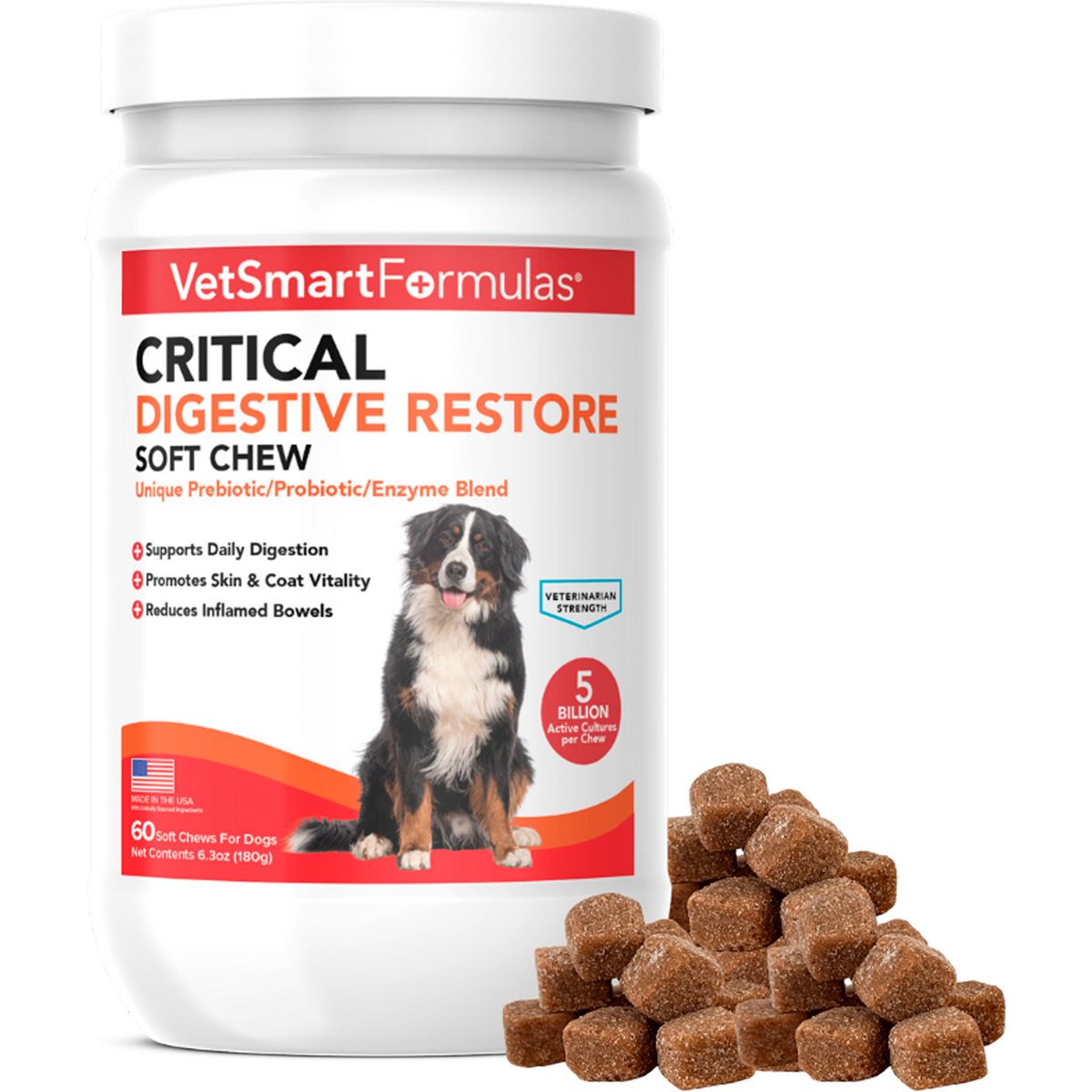 VetSmart Formulas Critical Digestive Restore Soft Chew for Dogs, 60 count