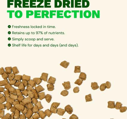 Show full view: Get Joy Chicken Recipe Human-Grade All Life Stages Freeze-Dried Raw Dog Food, 32-oz bag slide 9 of 12