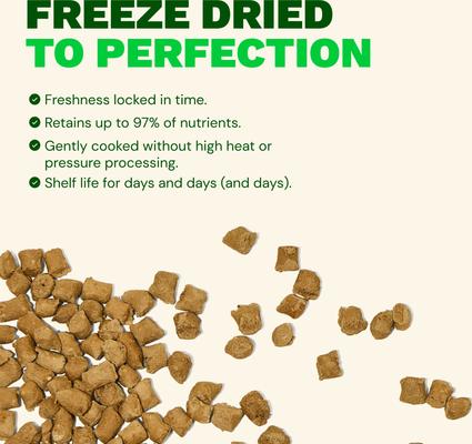 Show full view: Get Joy Beef Recipe Human-Grade All Life Stages Freeze-Dried Raw Dog Food, 32-oz bag slide 9 of 12