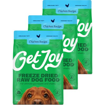 Get Joy Get Joy Chicken Recipe Human-Grade All Life Stages Freeze-Dried Raw Dog Food, 96-oz bundle