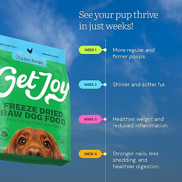 Get Joy Chicken Recipe Human-Grade All Life Stages Freeze-Dried Raw Dog Food