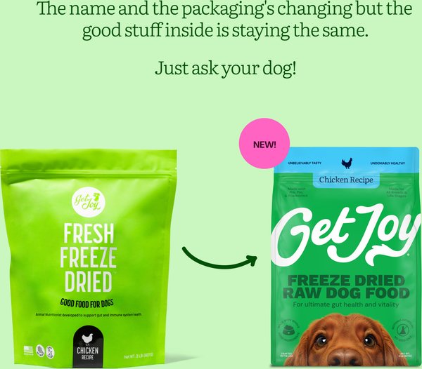Get Joy Chicken Recipe Human-Grade All Life Stages Freeze-Dried Raw Dog Food