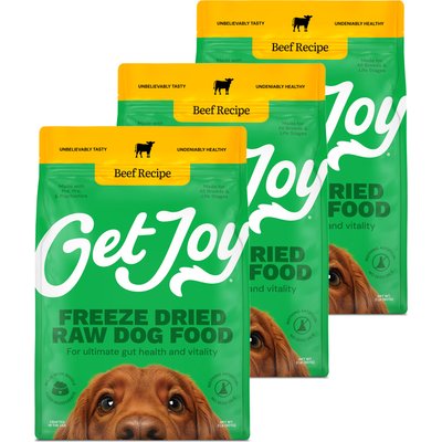 Get Joy Get Joy Beef Recipe Human-Grade All Life Stages Freeze-Dried Raw Dog Food, 96-oz bundle
