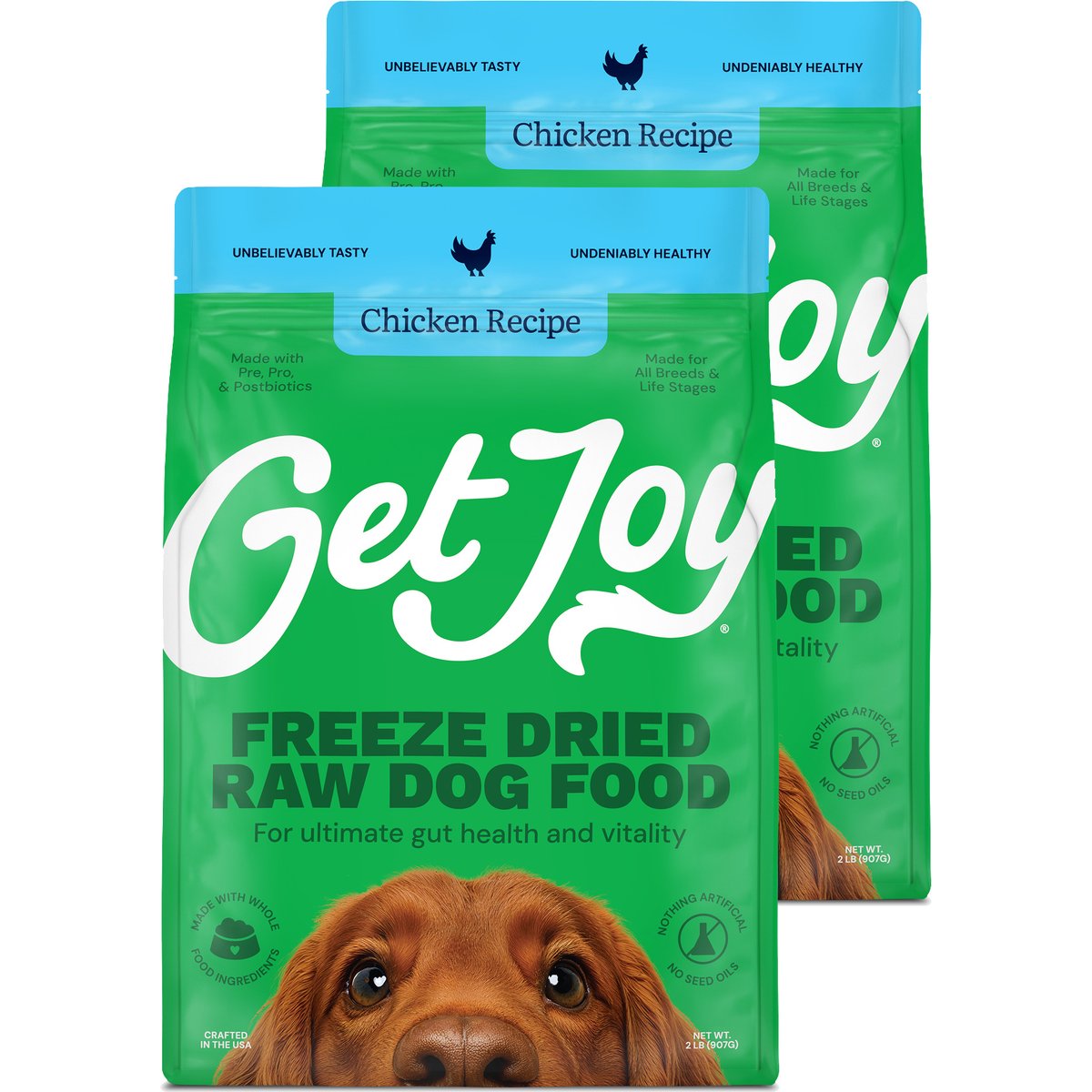 Get Joy Fresh Chicken Gluten-Free Freeze-Dried Raw Dog Food, 64-oz bundle