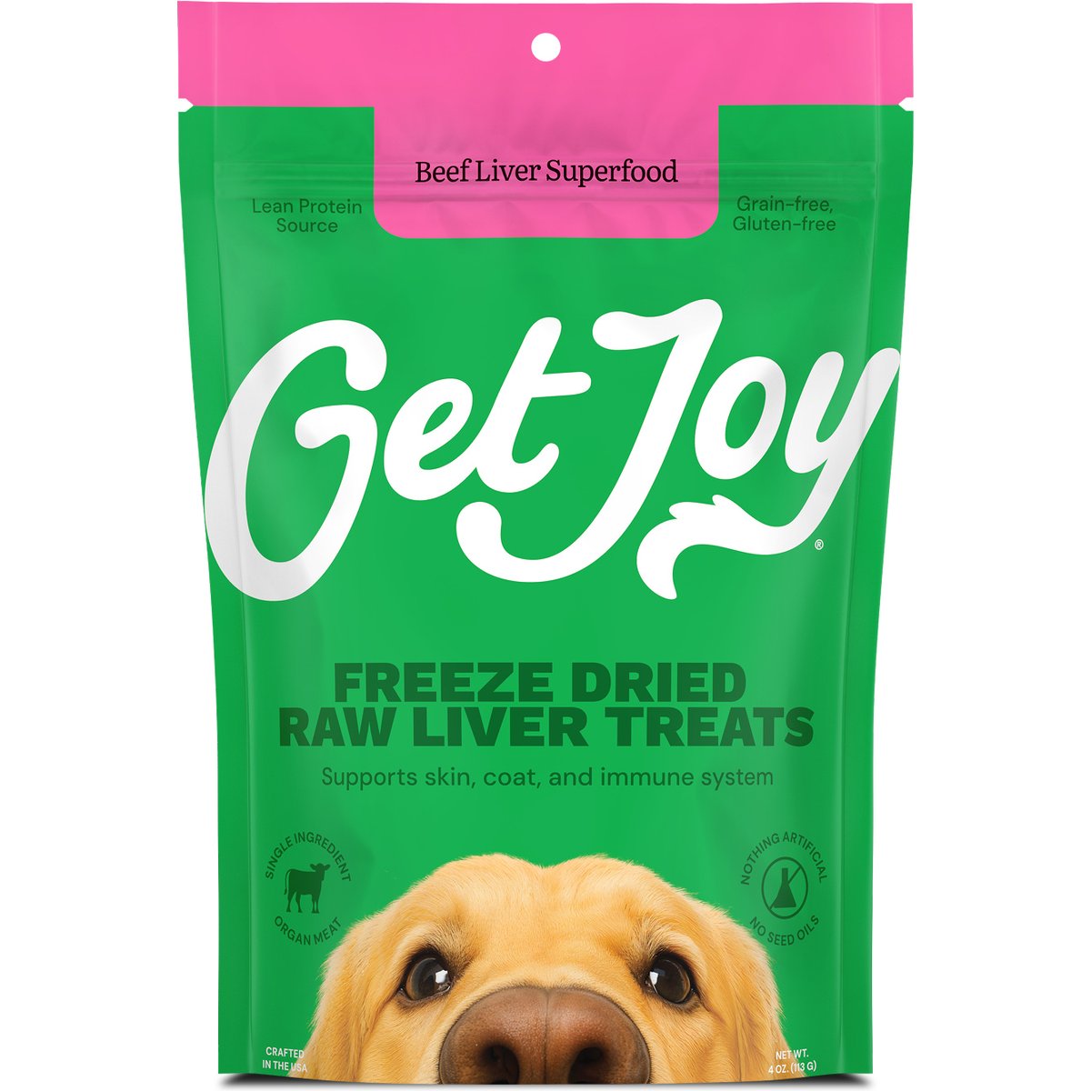 Get Joy Superfood Beef Organ Liver High Protein, Grain & Gluten-Free Freeze-Dried Dog Treats, 16-oz bag
