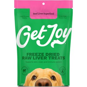 Get Joy Superfood Beef Organ Liver High Protein, Grain & Gluten-Free Freeze-Dried Dog Treats, 4-oz bag