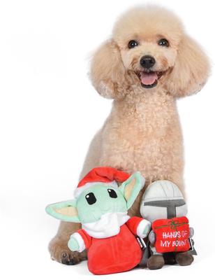 Show full view: Fetch For Pets Christmas Star Wars Holiday The Mandalorian with Present & The Child Santa Plush Dog Toys, 2 count slide 4 of 4