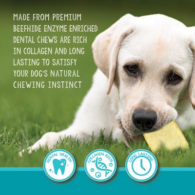 Show full view: Real Hide Enzyme Enriched High-Protein Beef Adult Dental Medium & Large Dog Treats, 12.8-oz bag slide 4 of 6