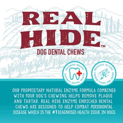 Show full view: Real Hide Enzyme Enriched High-Protein Beef Adult Dental Medium & Large Dog Treats, 12.8-oz bag slide 3 of 6
