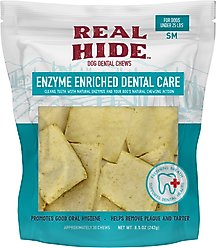 Real Hide Enzyme Enriched High-Protein Beef Adult Dental Small Dog Treats, 8.5-oz bag