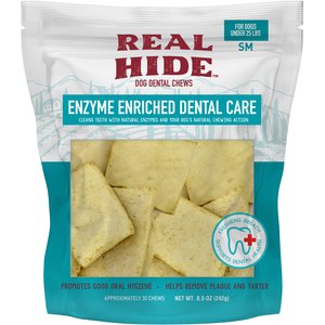 Real Hide Enzyme Enriched High-Protein Beef Adult Dental Small Dog Treats, 8.5-oz bag