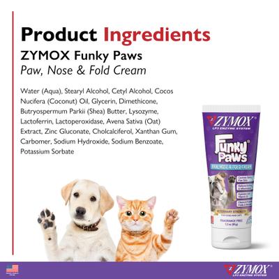 Show full view: Zymox Funky Paws Dog & Cat Paw Cream, 3.2-oz tube slide 5 of 7