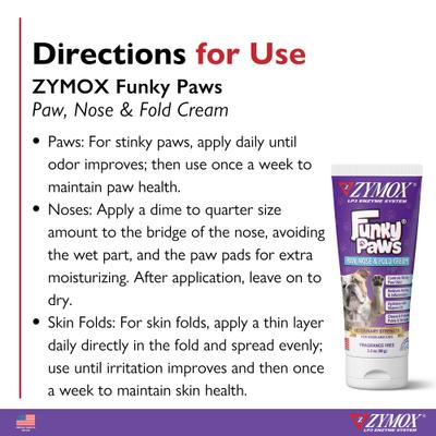 Show full view: Zymox Funky Paws Dog & Cat Paw Cream, 3.2-oz tube slide 4 of 7