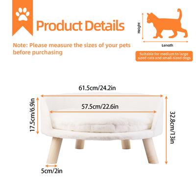 Show full view: Wisfor Elevated Waterproof Nordic Stool Cat Bed, White, Large slide 5 of 11