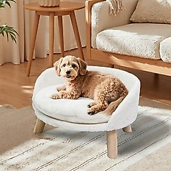Wisfor Elevated Waterproof Nordic Stool Cat Bed, White, Large