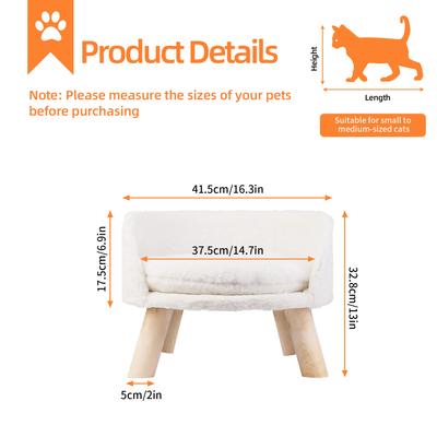 Show full view: Wisfor Elevated Waterproof Nordic Stool Cat Bed, White, Small slide 4 of 10