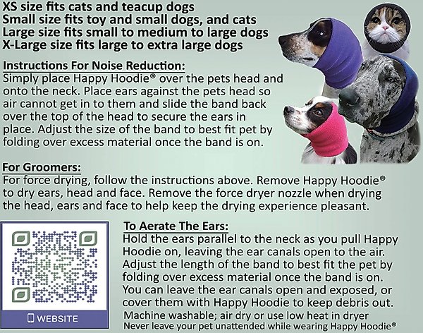 Show full view: Happy Hoodie Thunder Grooming Fireworks Calming Band for Dogs & Cats, Purple, Large slide 9 of 14