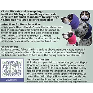 Happy Hoodie Thunder Grooming Fireworks Calming Band for Dogs & Cats, Purple, Large