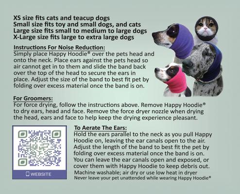 Show full view: Happy Hoodie Thunder Grooming Fireworks Calming Band for Dogs & Cats, Black, Large slide 10 of 15