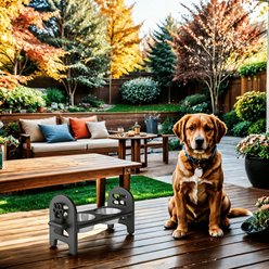 AOSTIRMOTOR Elevated Poly Lumber Dog Bowl, White, 2-cup slide 2 of 5