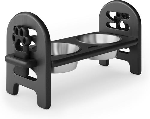 Show full view: AOSTIRMOTOR Elevated Poly Lumber Dog Bowl, White, 2-cup slide 2 of 5