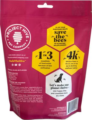 Show full view: Project Hive Pet Company Bites Vegetarian Peanut Butter Flavor Crunchy Dog Treats, 12-oz bag slide 3 of 9