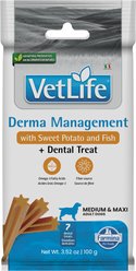 Farmina Vet Life Derma Management Sweet Potato & Fish Adult Dog Treats, 3.5-oz bag