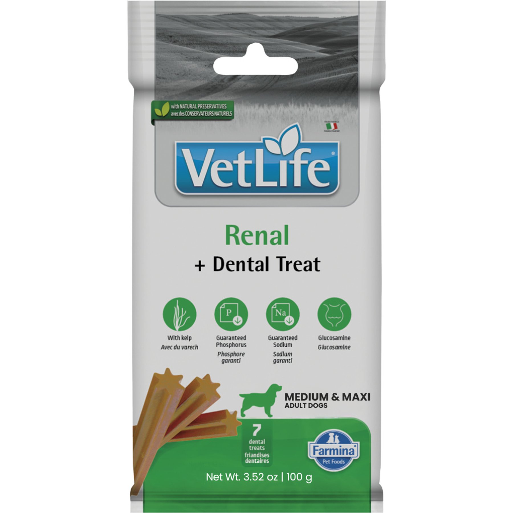 Farmina Vet Life Renal Adult Dog Treats, 3.5-oz bag