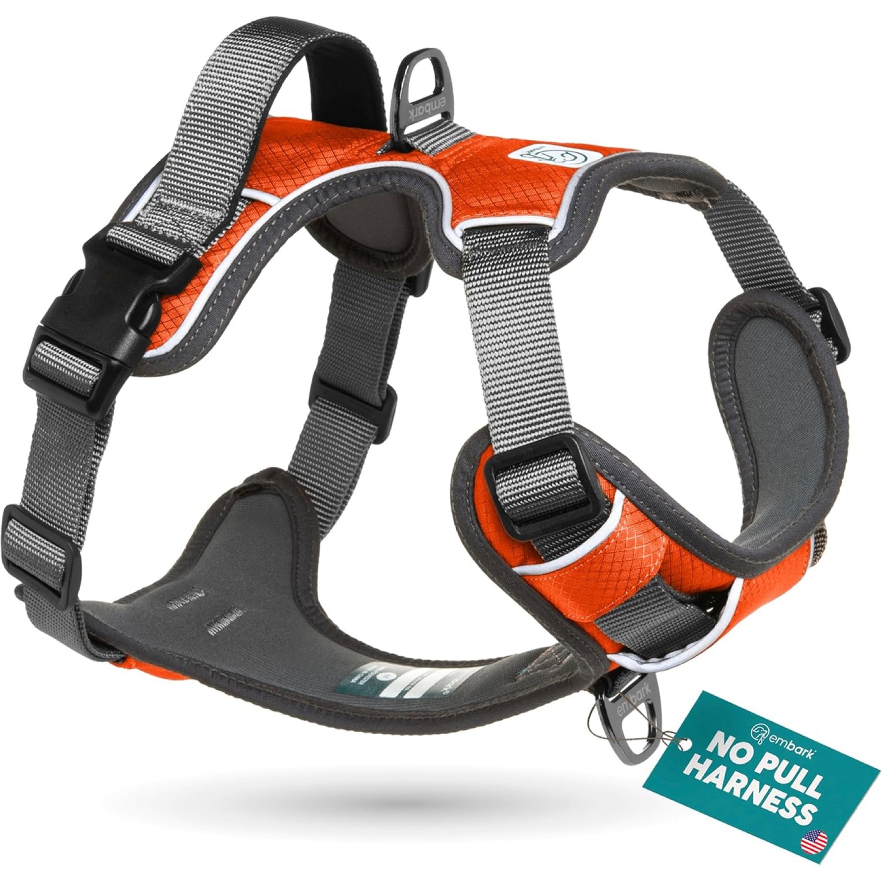 Embark Harness Co. Adventure No Pull Dog Harness, Orange, Small