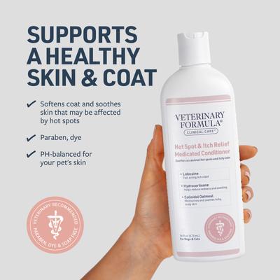 Show full view: Veterinary Formula Clinical Care Hot Spot & Itch Relief Conditioner, 16-oz bottle & Veterinary Formula Clinical Care Hot Spot & Itch Relief Shampoo, 16-oz bottle slide 3 of 10