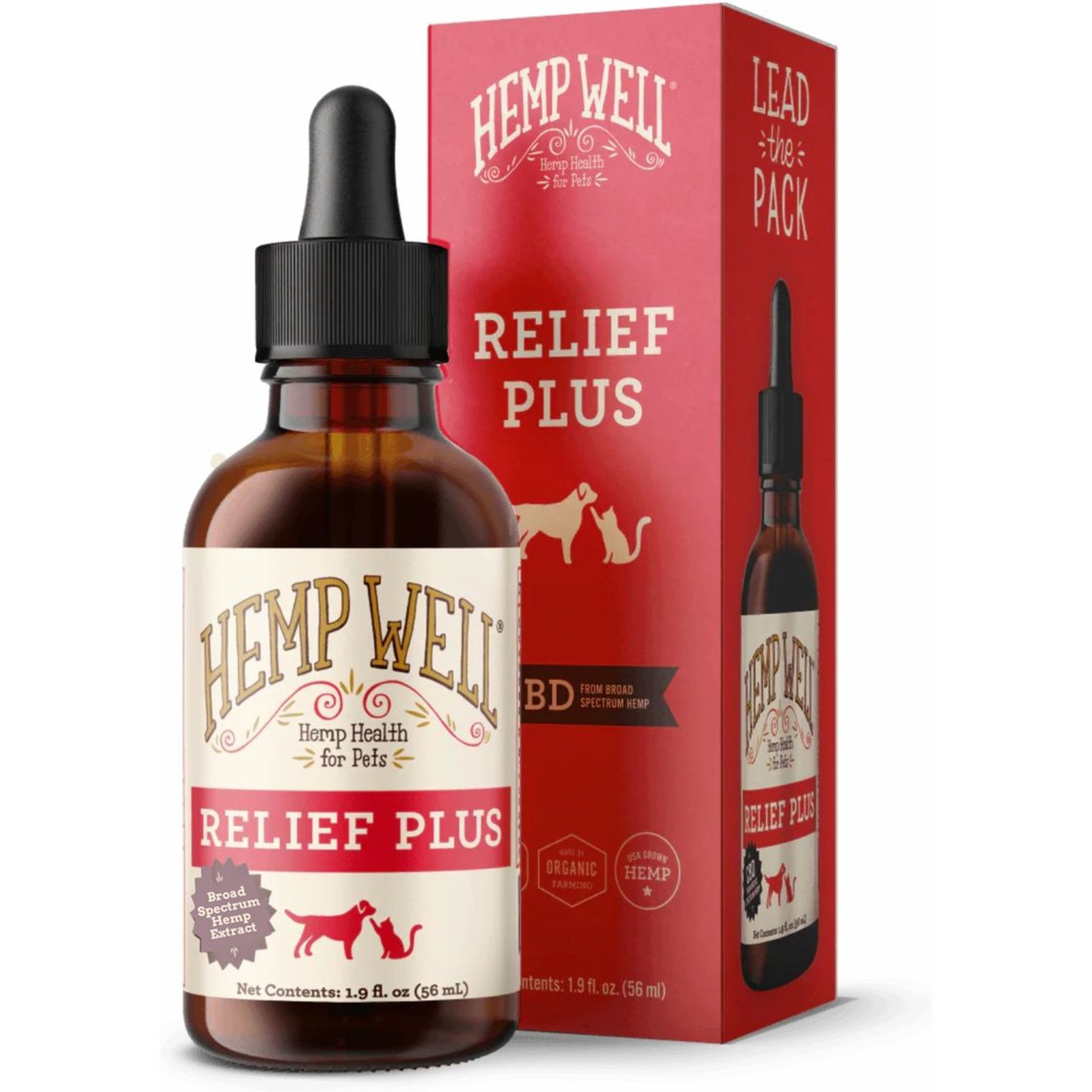Hemp Well Relief Broad Spectrum Extract Oil Plus Supplement for Dogs, 2-fl oz bottle