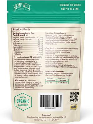 Show full view: Hemp Well Calming Soft Chew Supplement for Cats, 60 count slide 7 of 11